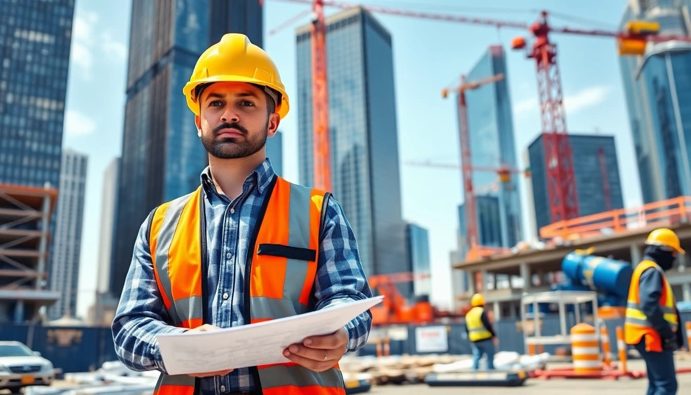 New York Commercial General Contractor supervising an active construction site in New York City.