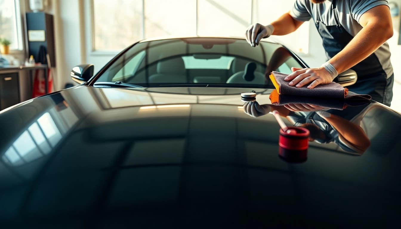 Apply ceramic coating near me for a stunning glossy finish on your vehicle.