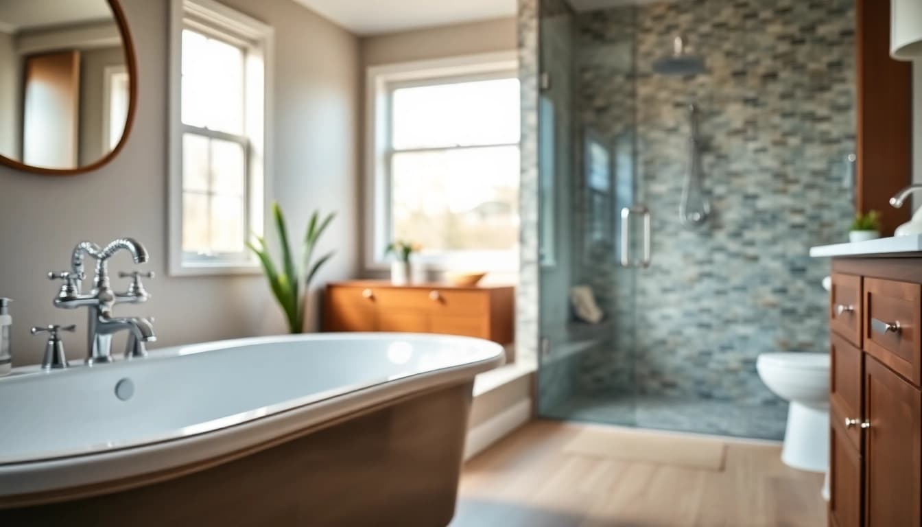 Stunning vancouver bathroom remodel featuring elegant design elements, luxurious fixtures, and natural lighting.