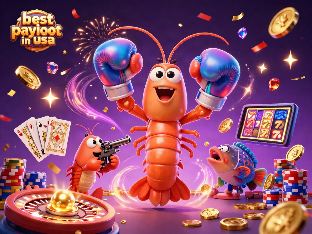 Experience the best payout casinos in usa with our vibrant 3D illustration showcasing winning gaming moments.