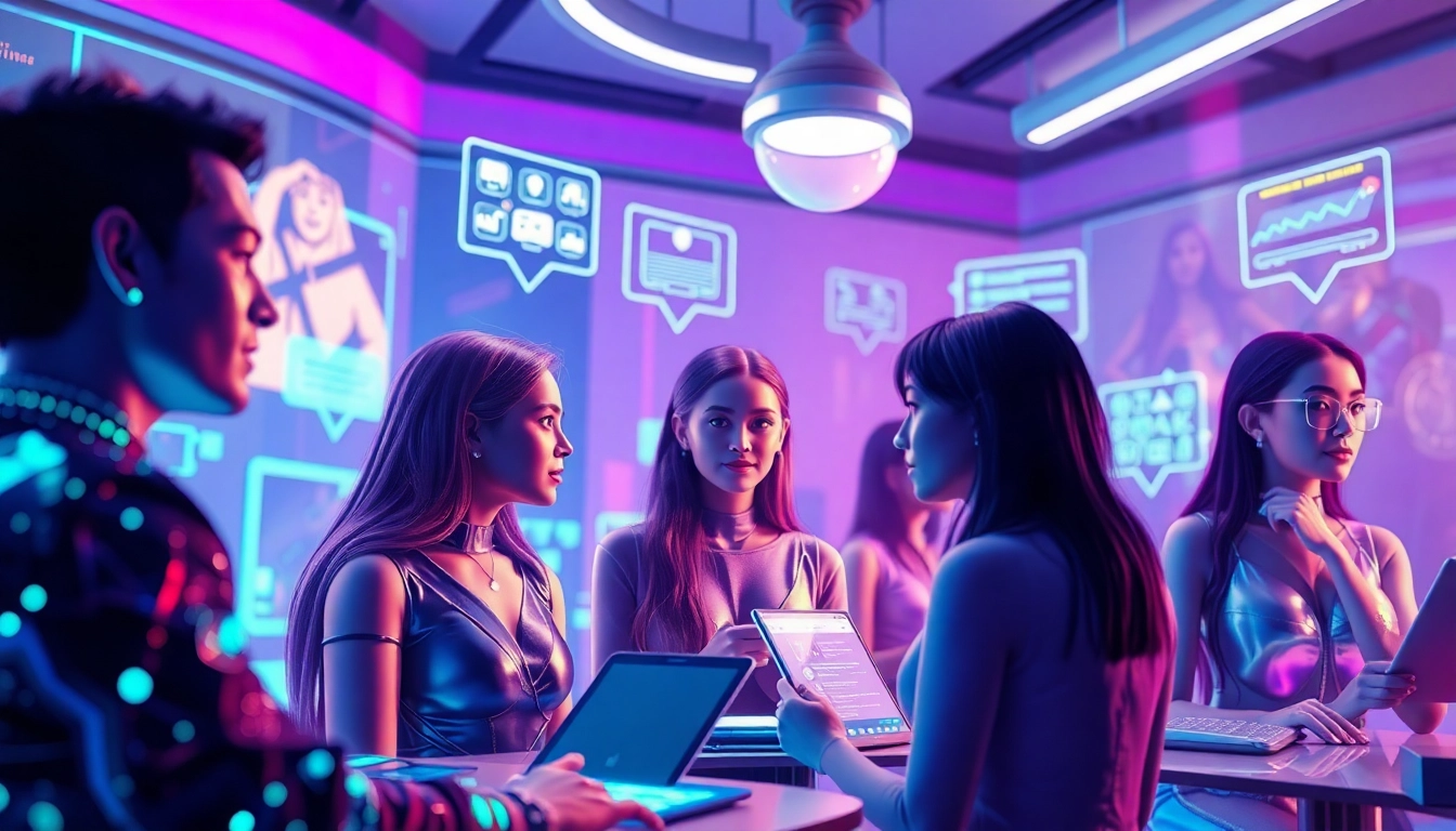 Engaging interaction with AI avatars in a modern chat environment focused on crush on ai.