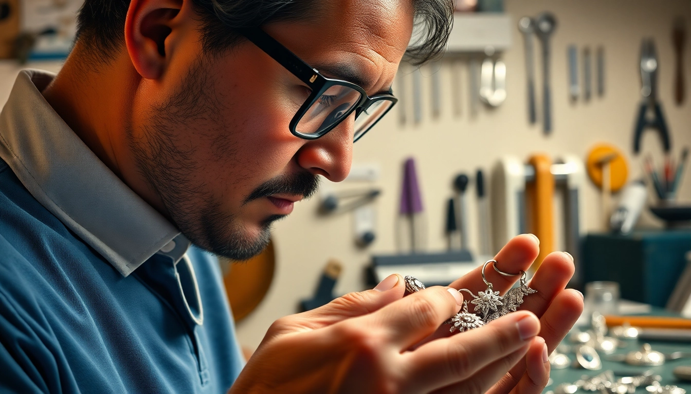 Valutazione di compro argento con dettagli scintillanti di gioielli usati.