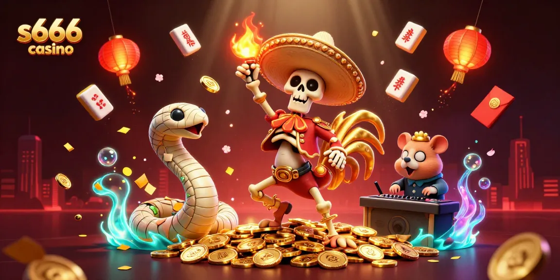Experience exciting wins at s666 casino with dynamic gaming characters in an engaging 3D scene.