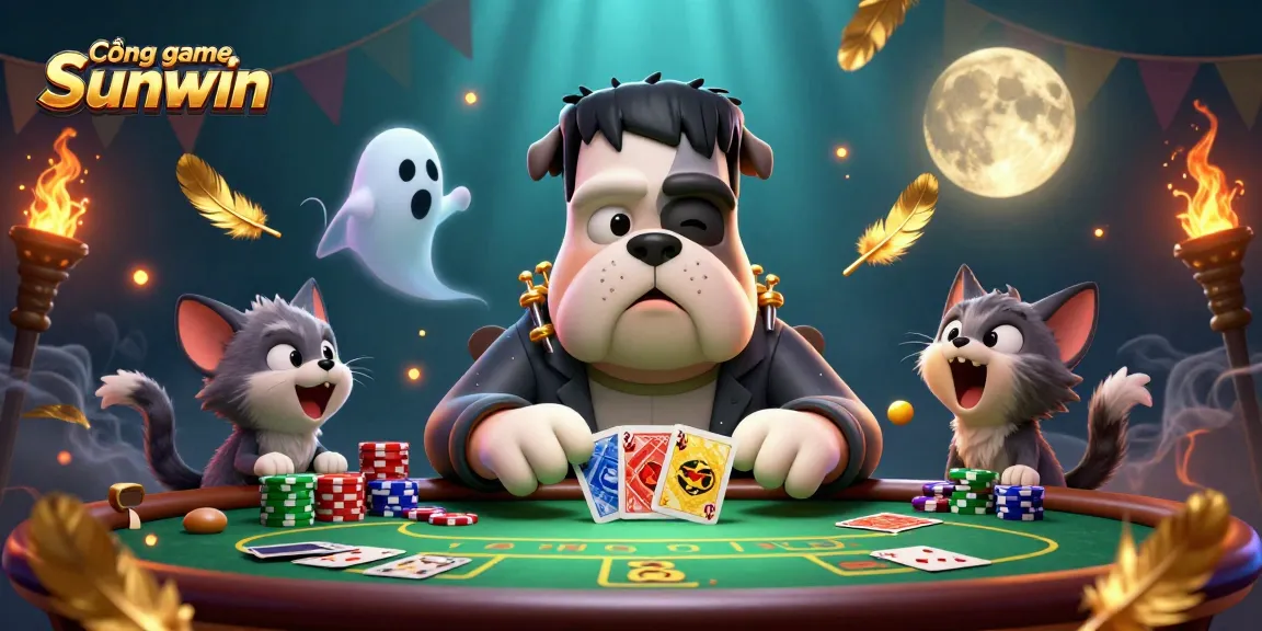 Cổng game Sunwin players engaging with fun characters in a vibrant casino atmosphere